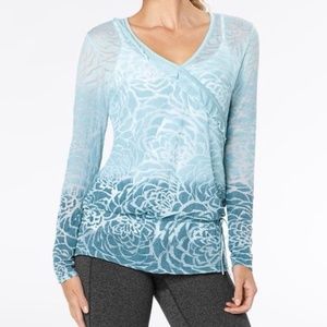 LUCY Porcelain Blue  Blooming Lotus Burnout Top